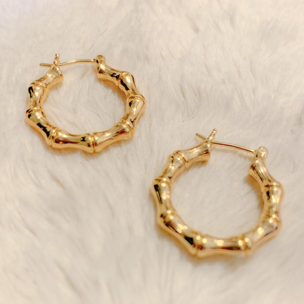 Small Bamboo Earrings | 18k Gold Filled